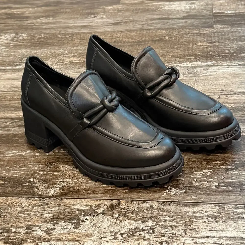 Voile Blanche Carine Nappa Loafers Black Shoes Women Size 40 Luxury Designer NIB - Picture 9 of 14